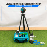 Nivel Laser 16 Lineas 4D + Trípode Con Bateria Digital