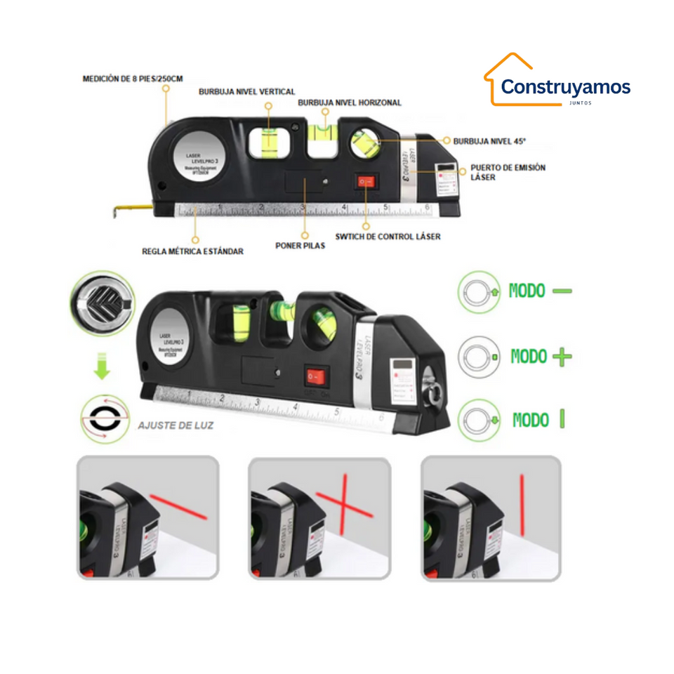 NIVEL LASER MULTIFUNCIONAL 3 EN 1 MOD. 2024